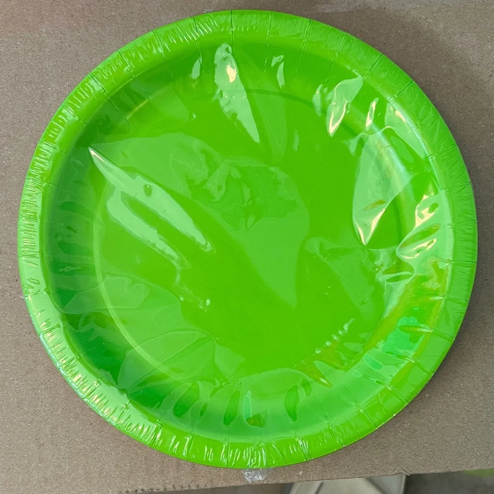 Bright Green Disposable Party Plates -